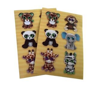 Vintage TY Beanie Boo Sticker Sheets - Not Dimensional - Moving Eyes - NIP -